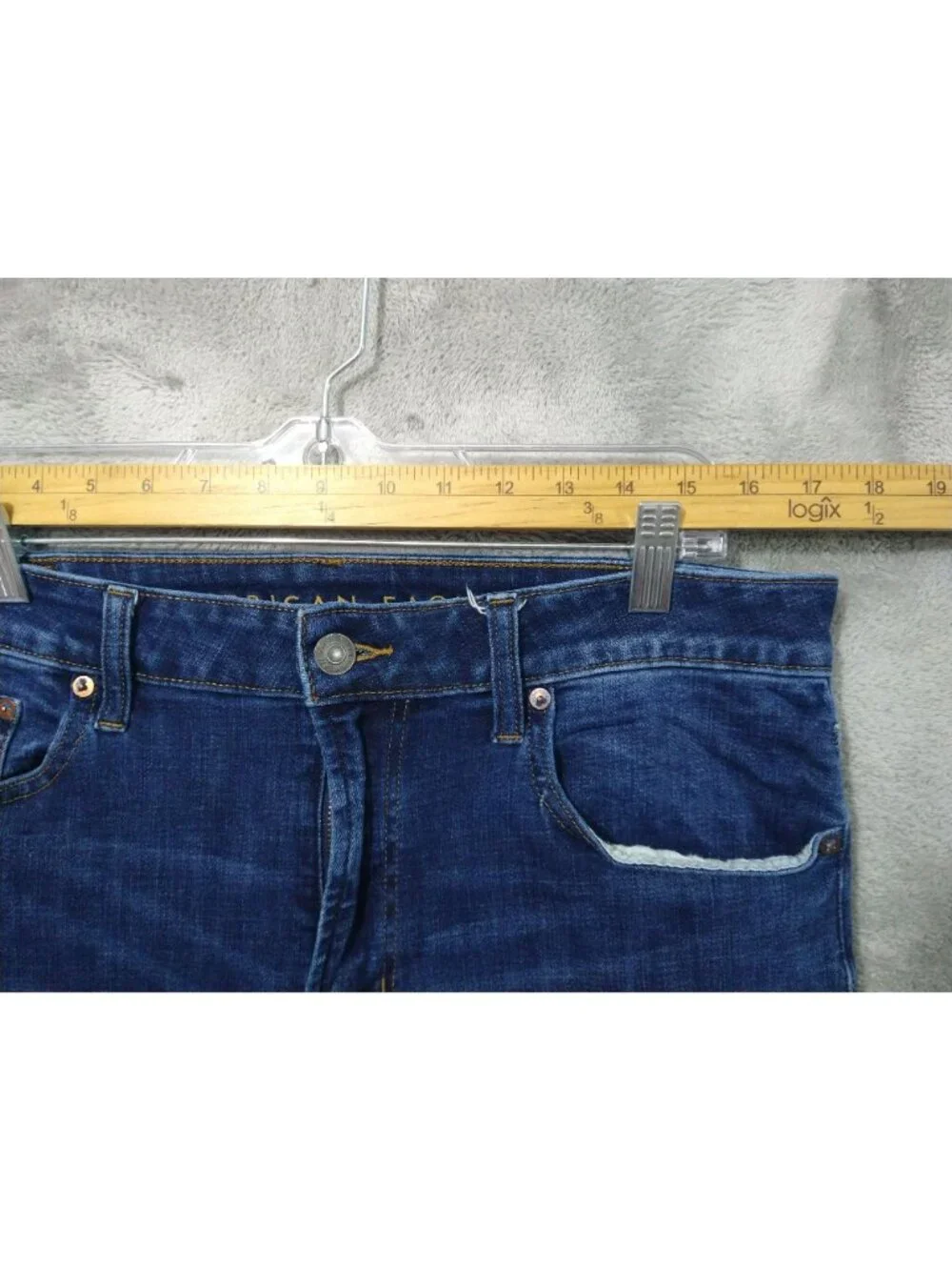 American Eagle Jeans Mens 33x34 Blue Denim Relaxed Straight Next Level Flex Dark
